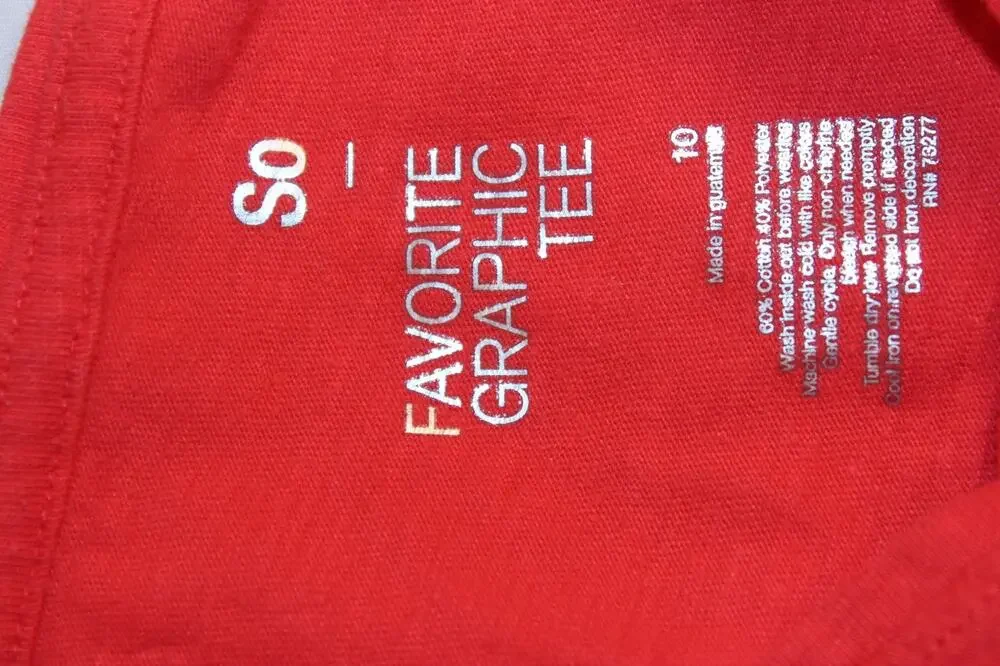 So Girls Size 10 Red 